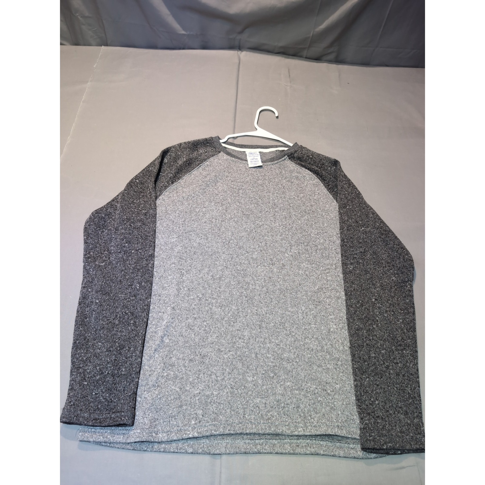 Fruit Of The Loom Men's Gray Heathered Raglan Sleeve Sleepwear Top Medium